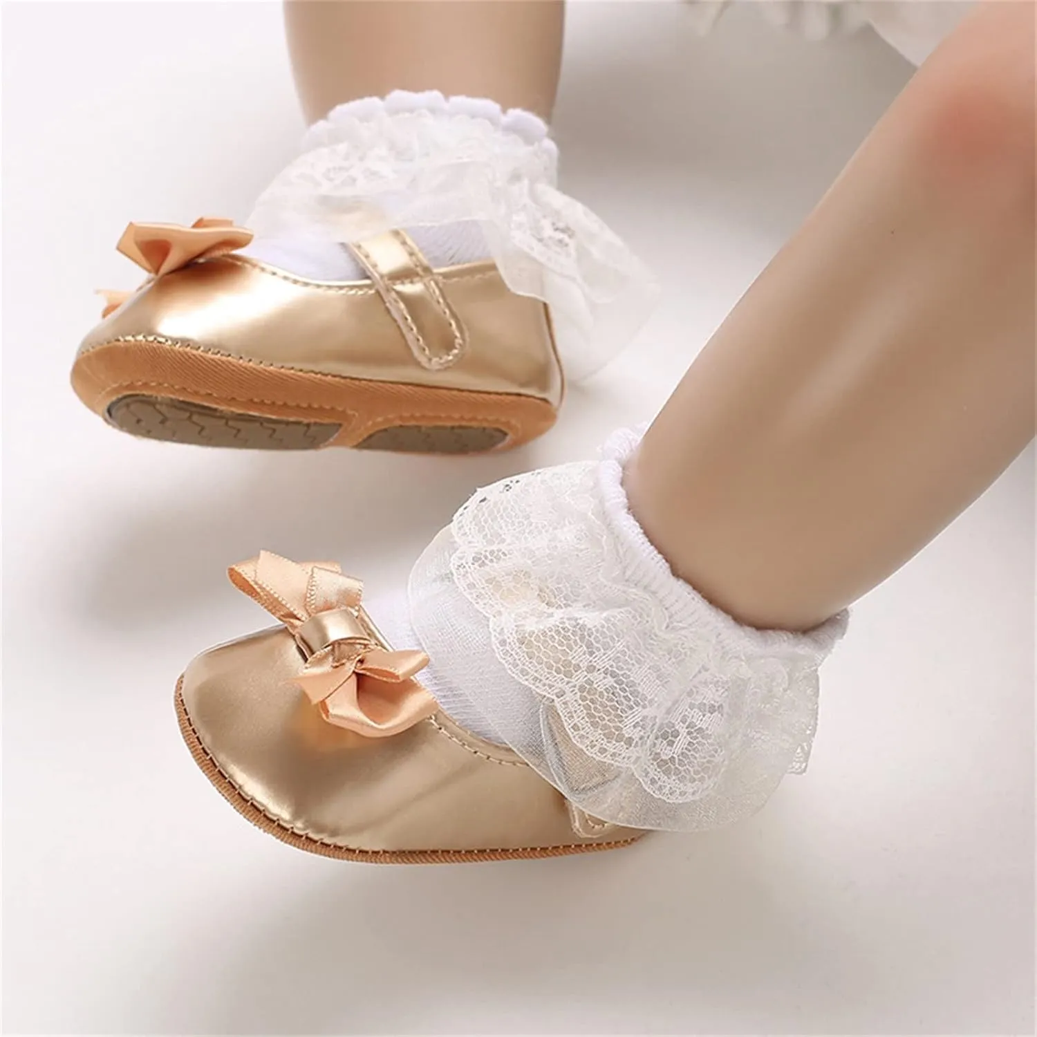 Spring and Summer Children Baby Toddler Shoes Girl Princess Shoes Flat Bottom Light Buckle Comfortable Cute Bow Infant 3c Shoes