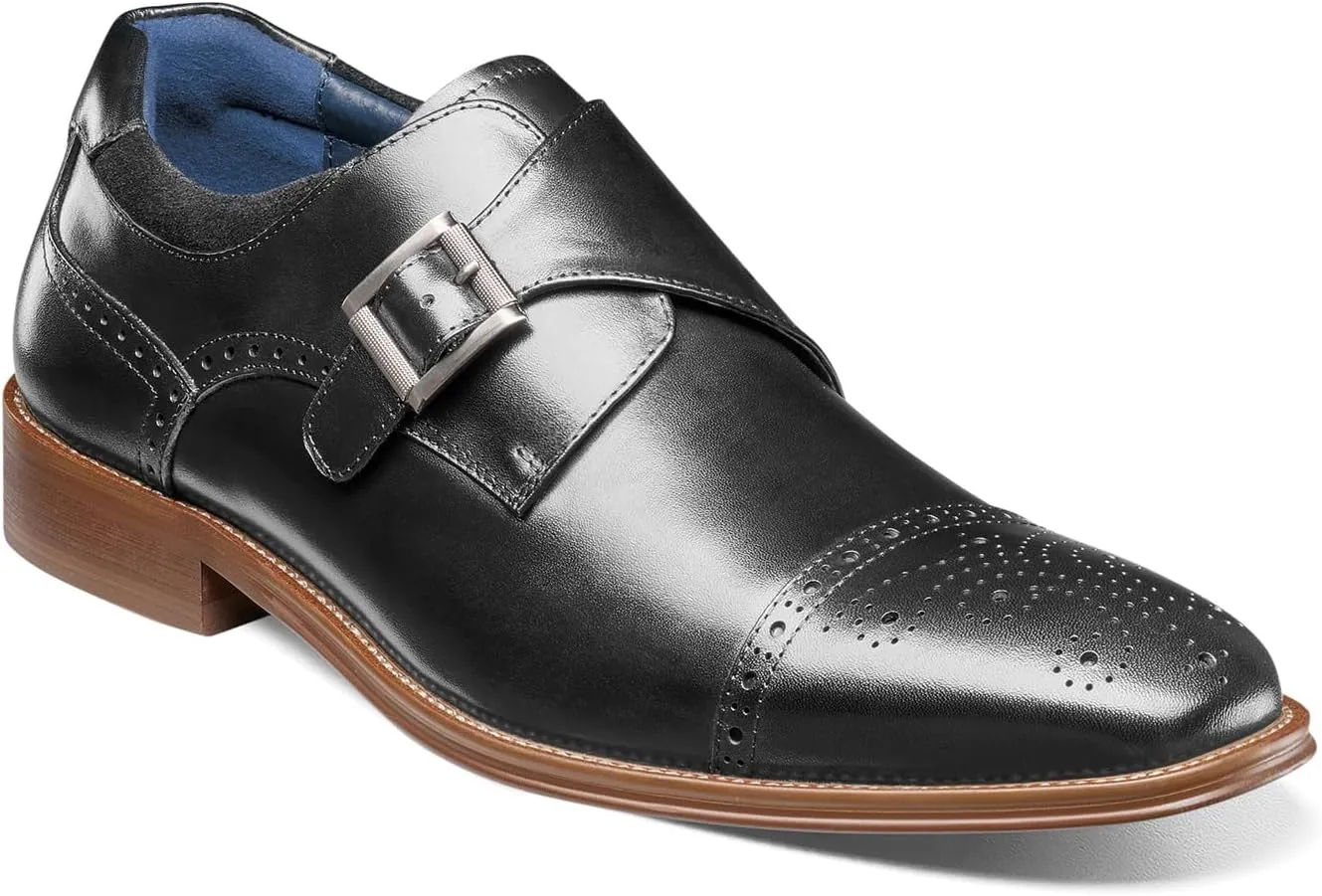 STACY ADAMS Men's Mathis Cap Toe Monk Strap Black 14 D(M) US