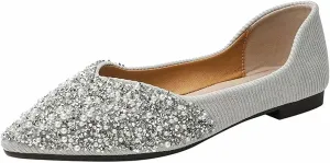Stunner Women's Fashion Rhinestone Ballet Flats Comfortable Pointed Toe Flats