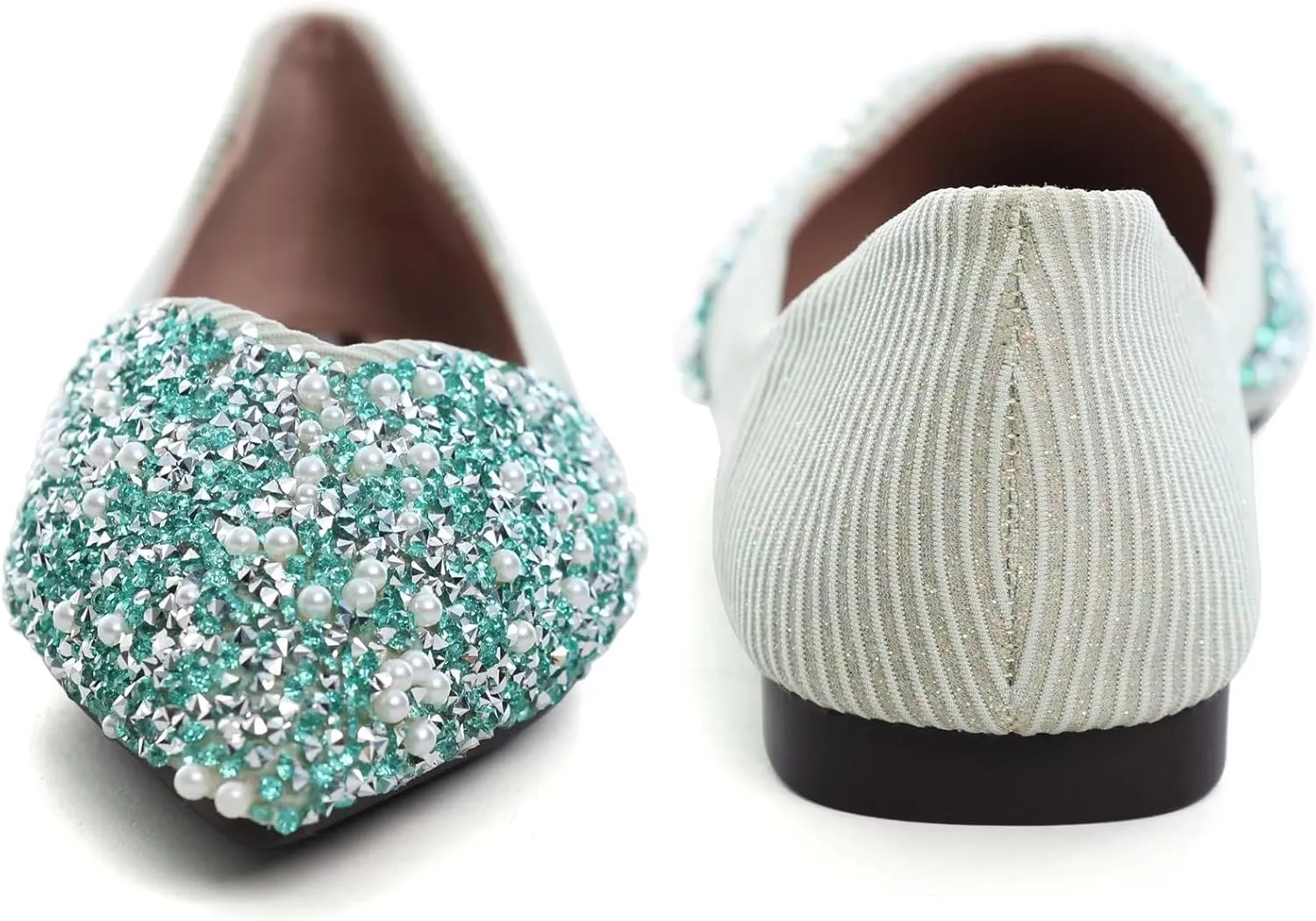 Stunner Women's Fashion Rhinestone Ballet Flats Comfortable Pointed Toe Flats