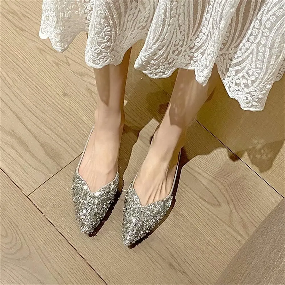 Stunner Women's Fashion Rhinestone Ballet Flats Comfortable Pointed Toe Flats