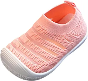 Summer and Autumn Cute Girls Flying Woven Mesh Breathable Flat Solid Color Slip On Comfortable Size 9 Kids Shoes Girls
