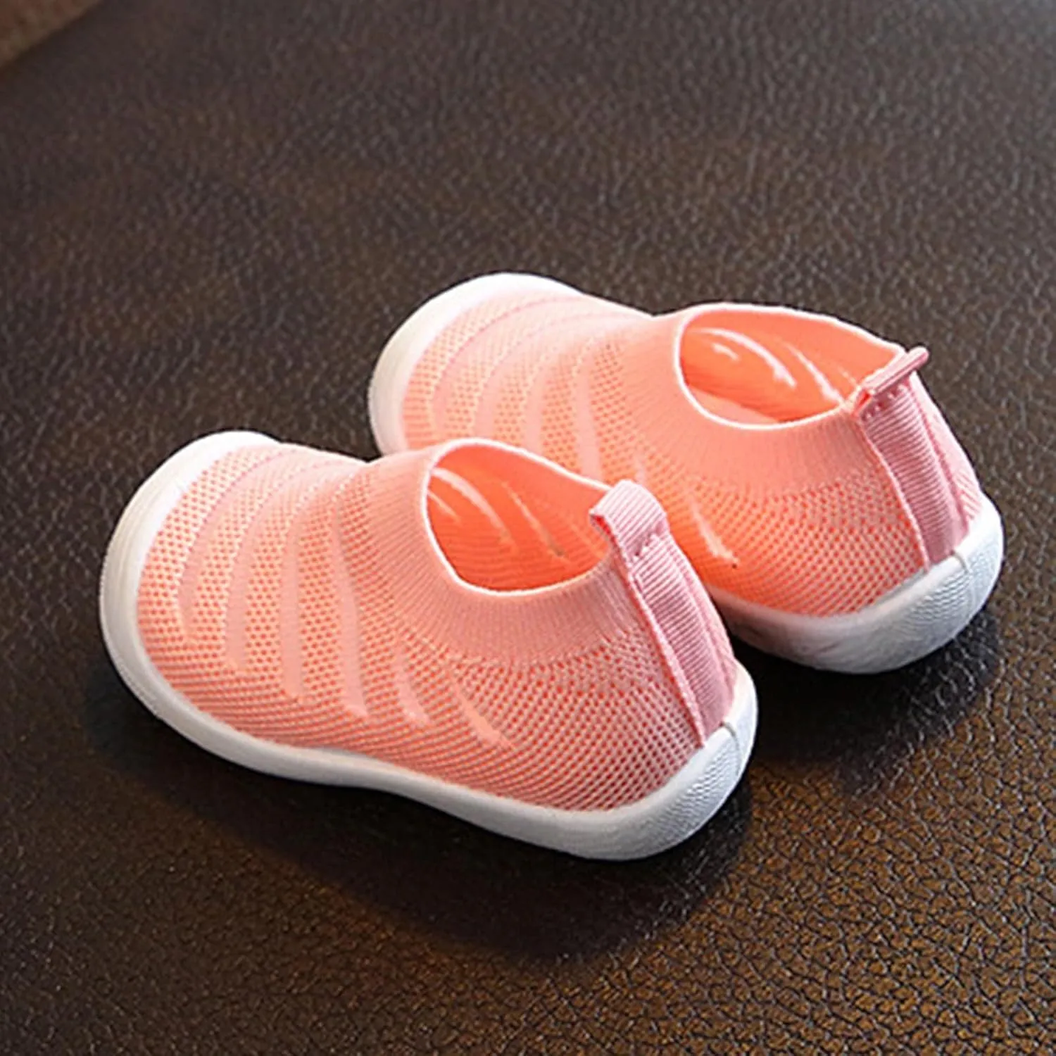 Summer and Autumn Cute Girls Flying Woven Mesh Breathable Flat Solid Color Slip On Comfortable Size 9 Kids Shoes Girls