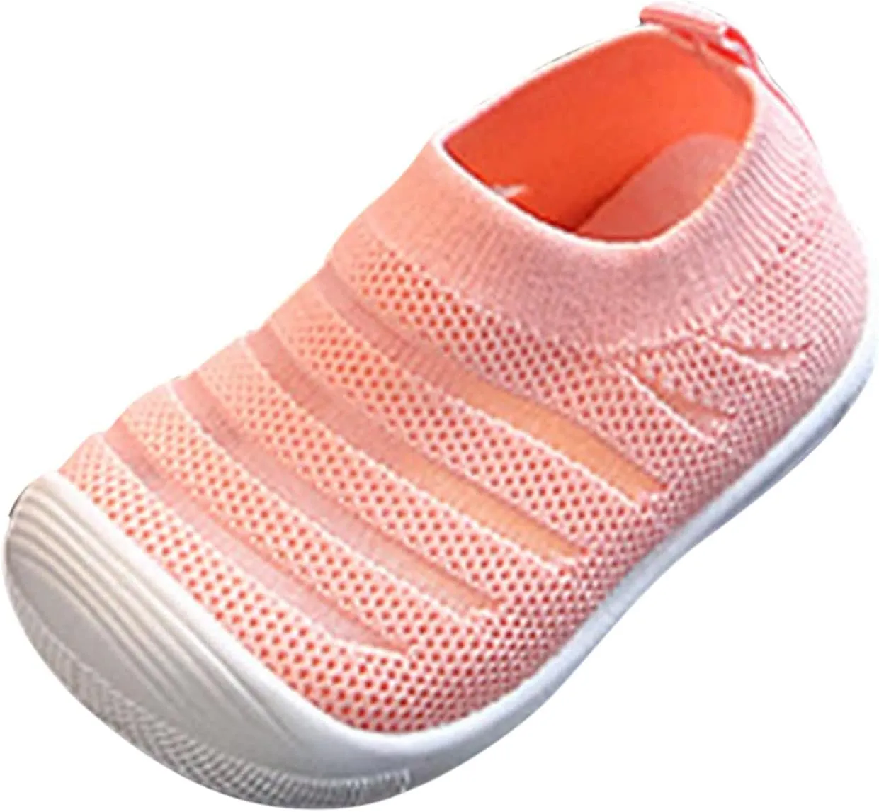 Summer and Autumn Cute Girls Flying Woven Mesh Breathable Flat Solid Color Slip On Comfortable Size 9 Kids Shoes Girls