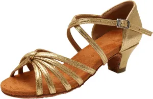 Summer Sandals for Womens Lace Up Latin Dance High Heels Shoes Heeled Ballroom Salsa Tango Party Sequin Dance (Gold, 7)