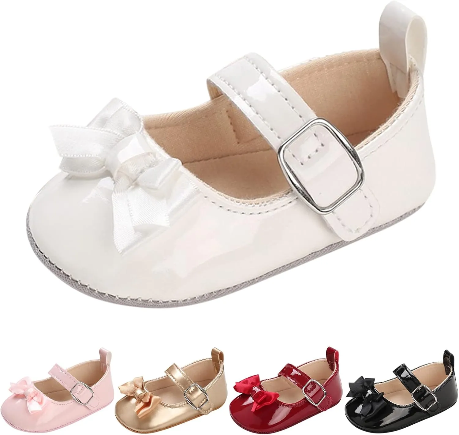 Summer Toddler Baby Shoes Girl Princess Shoes Flat Light Buckle Comfortable Cute Bow Infant Girl Mary Jane Shoes (Pink, 6 Toddler)