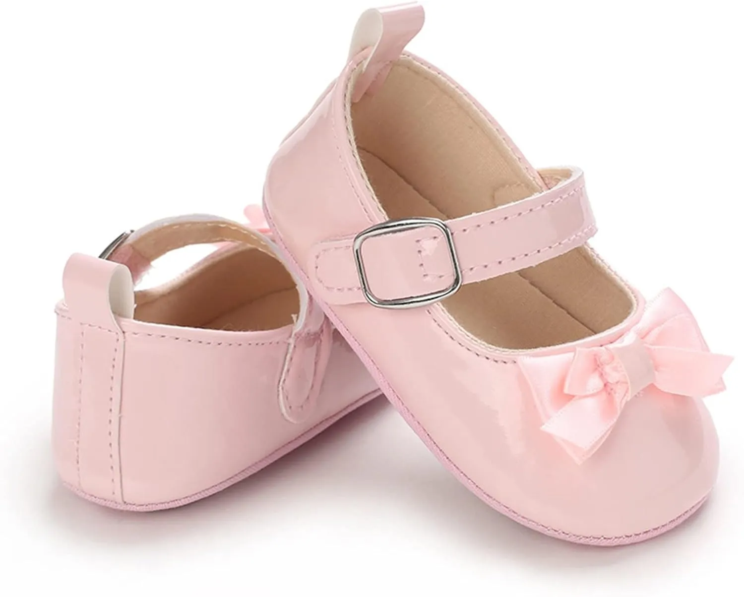 Summer Toddler Baby Shoes Girl Princess Shoes Flat Light Buckle Comfortable Cute Bow Infant Girl Mary Jane Shoes (Pink, 6 Toddler)