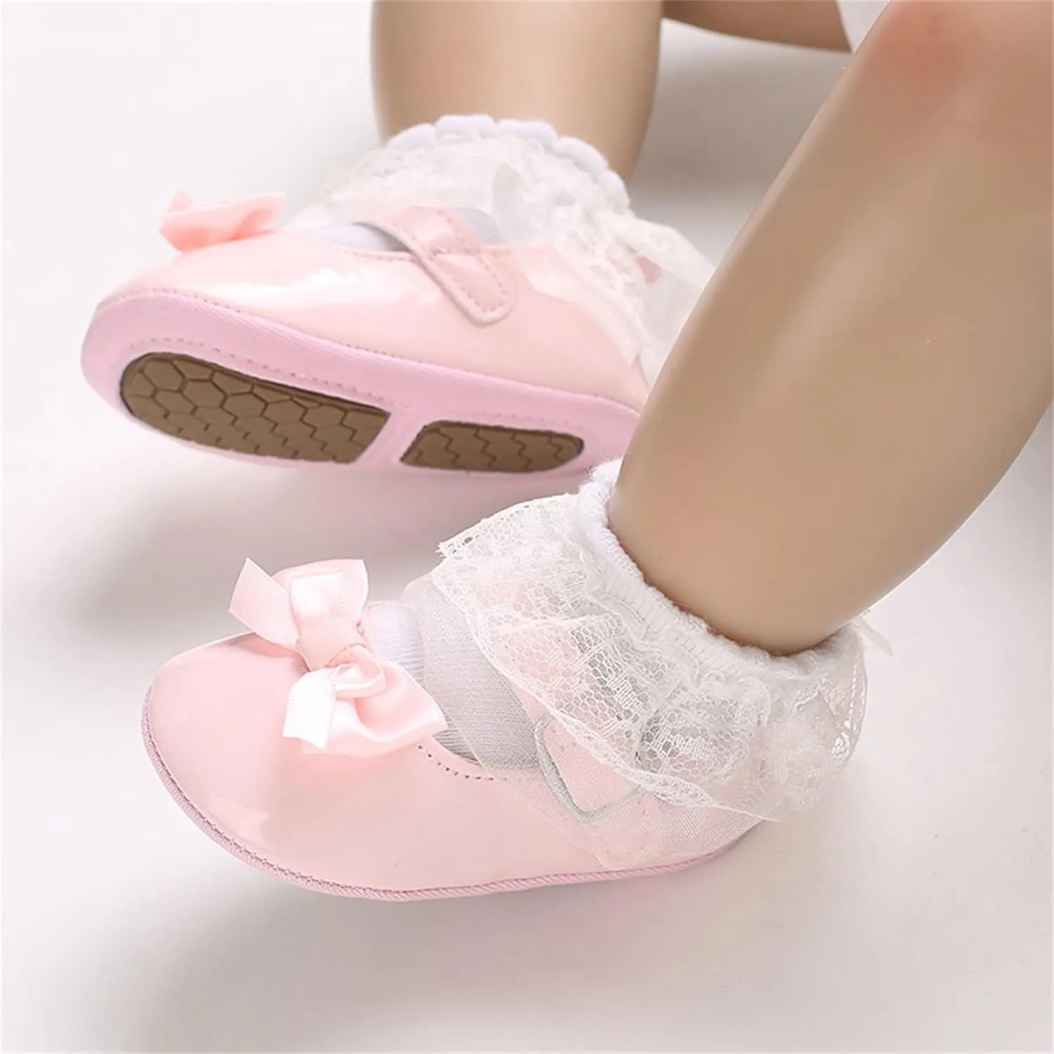 Summer Toddler Baby Shoes Girl Princess Shoes Flat Light Buckle Comfortable Cute Bow Infant Girl Mary Jane Shoes (Pink, 6 Toddler)