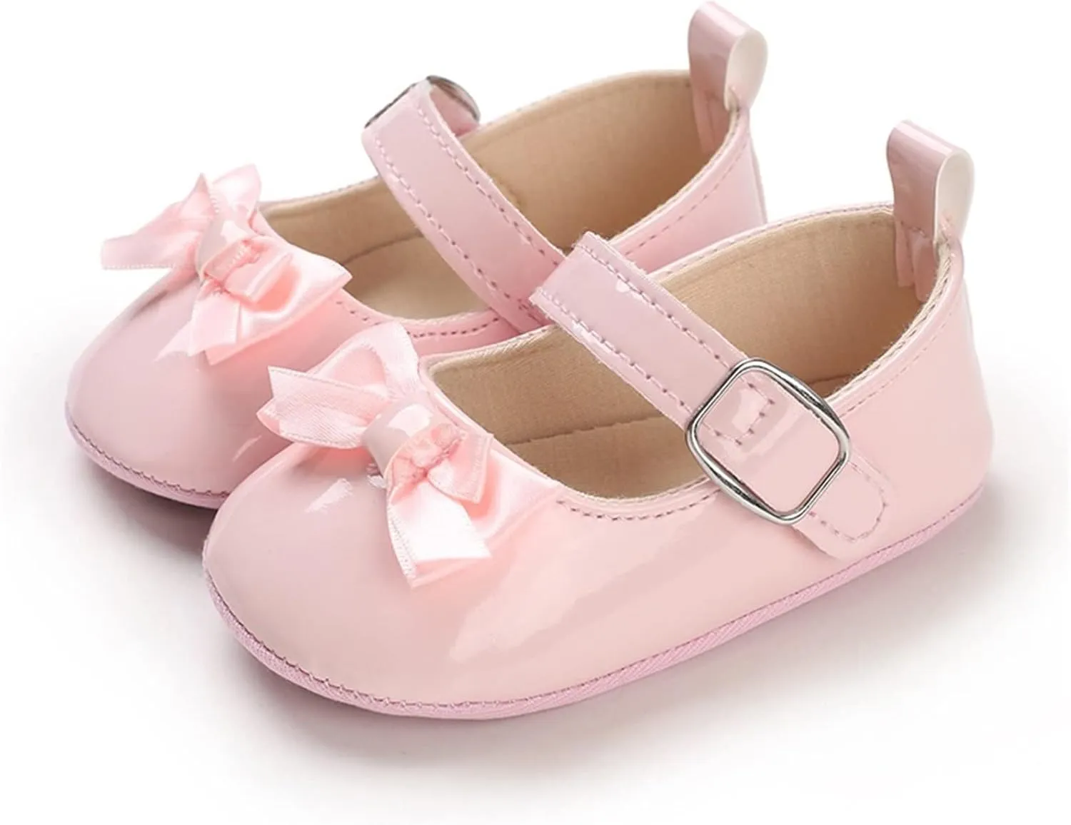 Summer Toddler Baby Shoes Girl Princess Shoes Flat Light Buckle Comfortable Cute Bow Infant Girl Mary Jane Shoes (Pink, 6 Toddler)