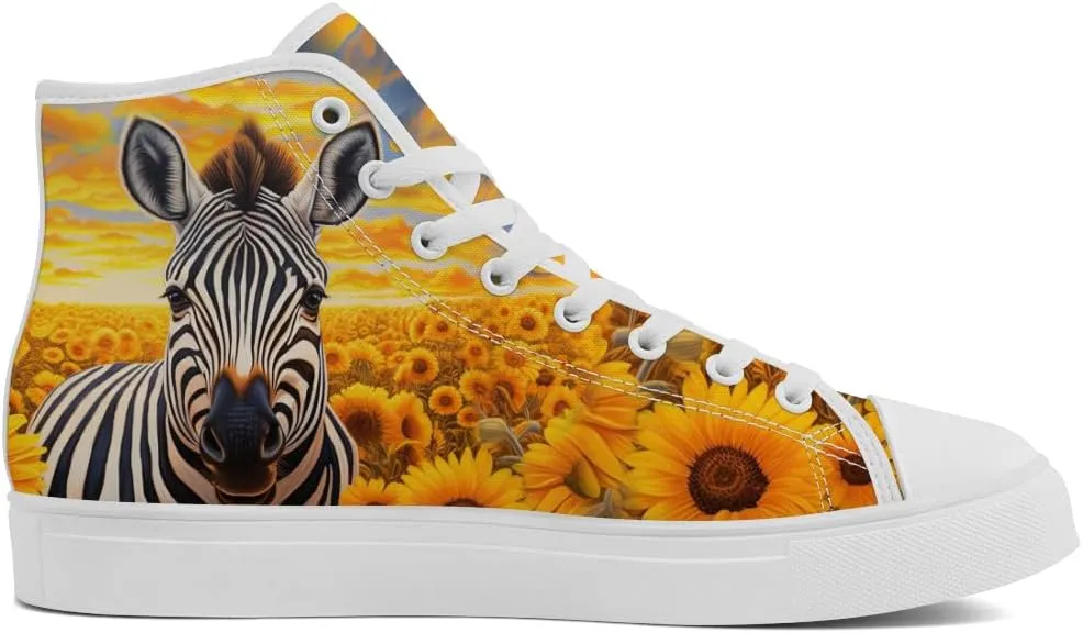 Sunflower High Tops Canvas Shoes Animal High Top Sneakers Lace Up Casual Shoes for Men Women