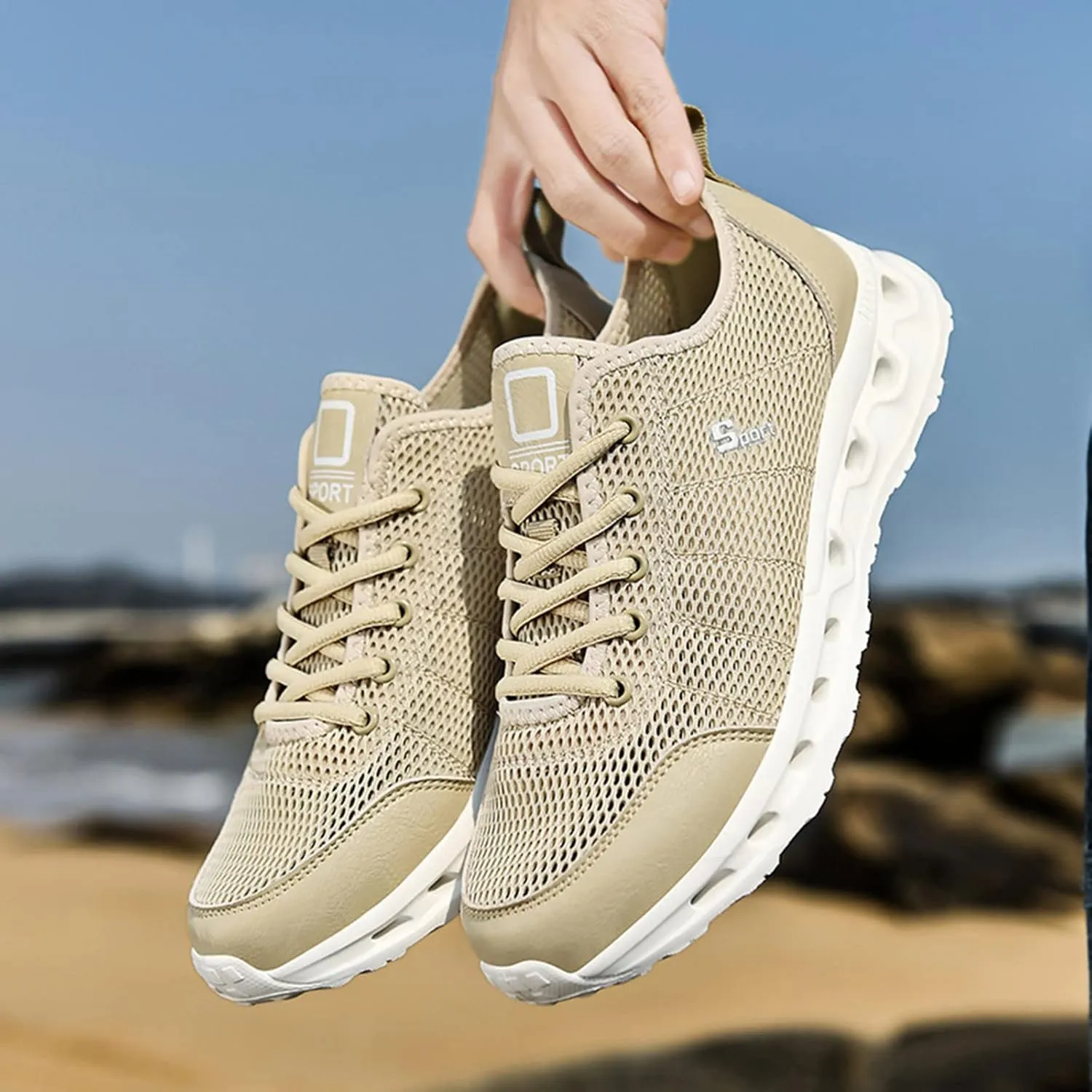 Tennis Shoes for Men Mens Running Sneakers Comfortable Breathable Lightweight Tennis Shoes Men Walking for Everyday and Travel Mens Pickleball Slip Ons