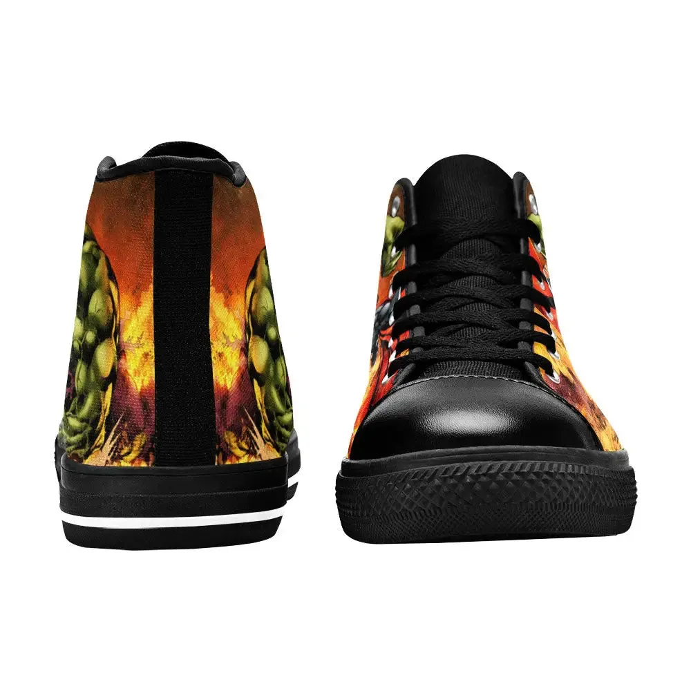 The Incredible Hulk vs Superman Shoes High Top Sneakers for Kids and Adults