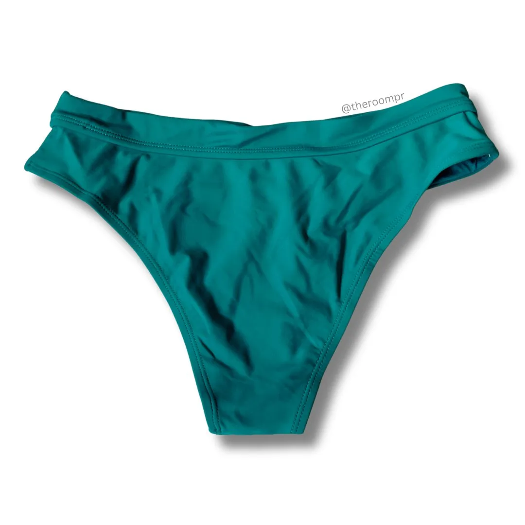 The Room Hi-Cut Brazilian Bikini Bottom - Emerald Green