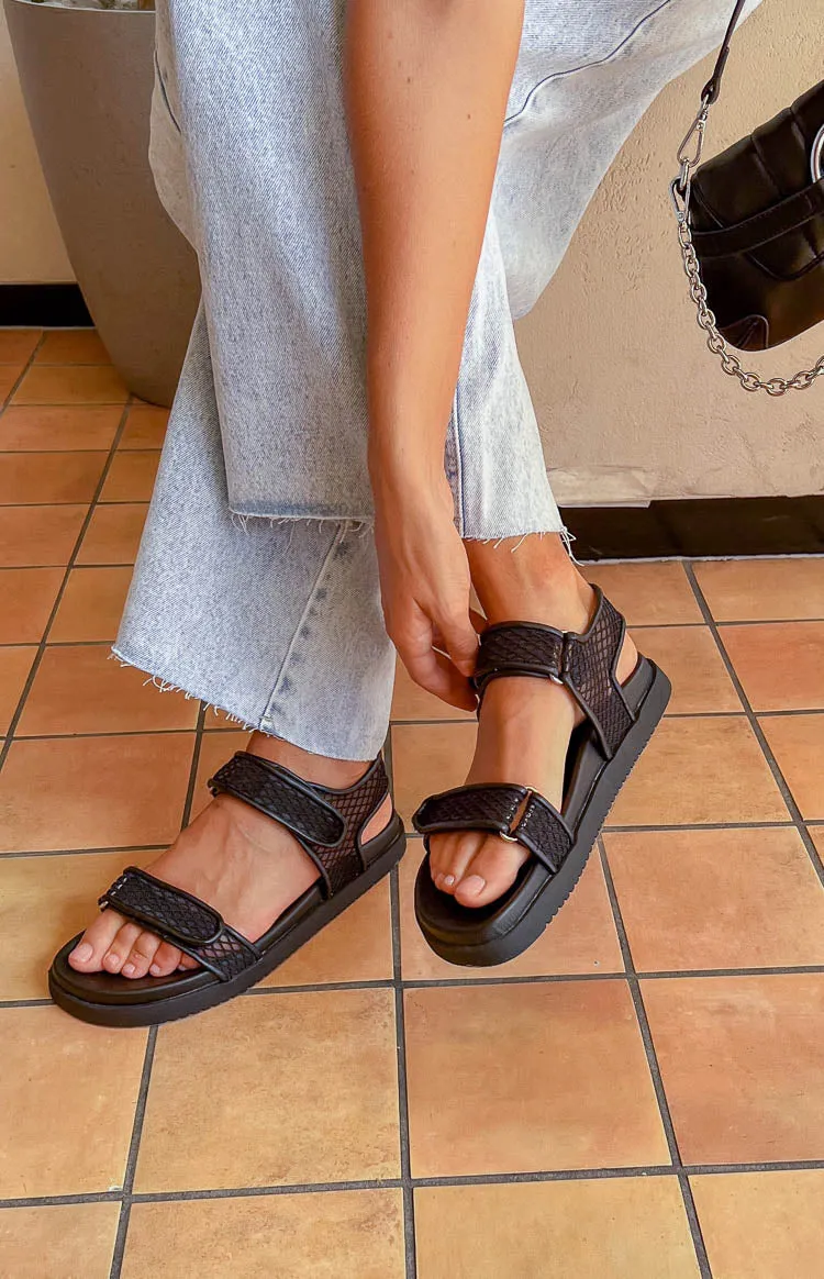 Therapy Rhode Black PU Sandals