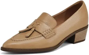 TinaCus Women's Genuine Leather Comfortable Pointed Toe Loafer Business Casual Dress Shoes