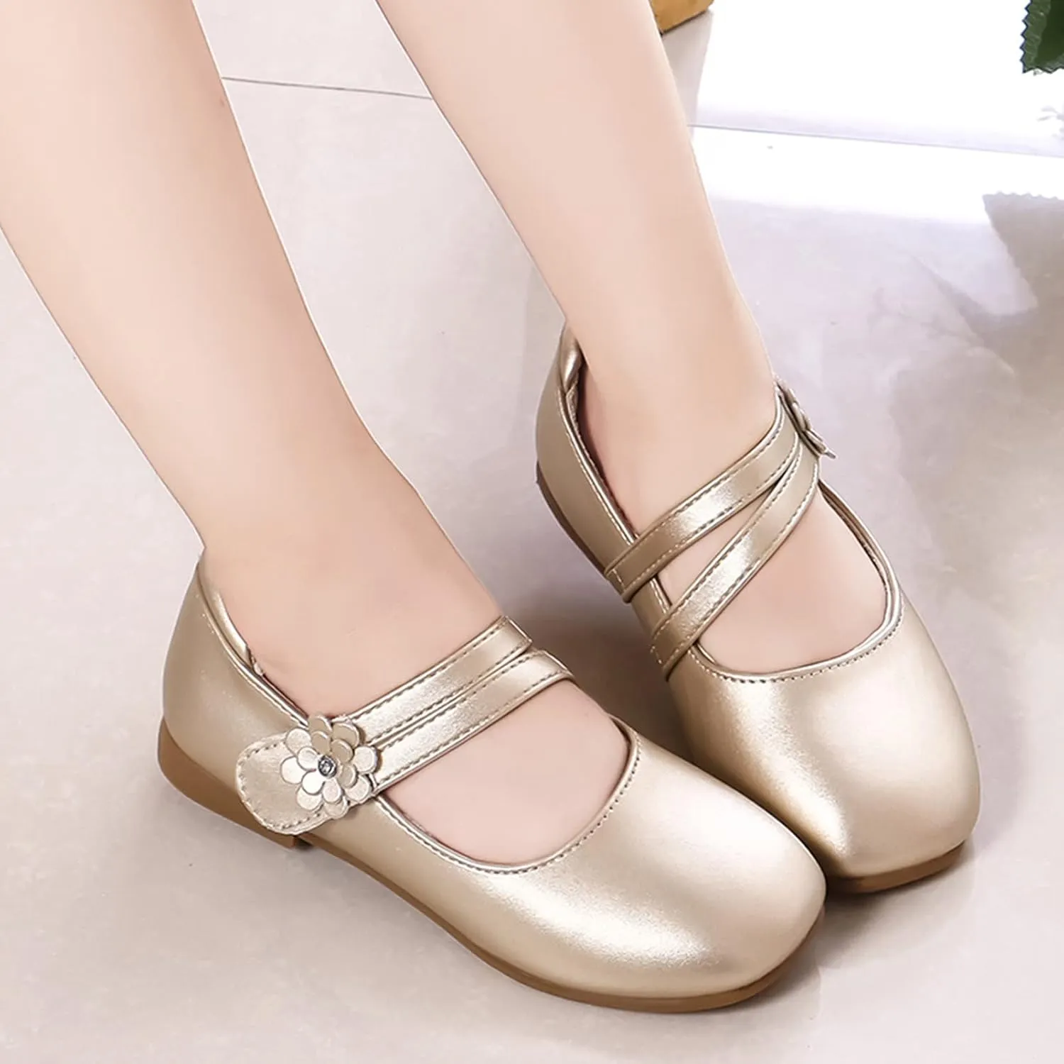 Toddle Shoes Girl Shoes Small Leather Shoes Single Shoes Children Dance Shoes Girls Performance Shoes Youth Wedges
