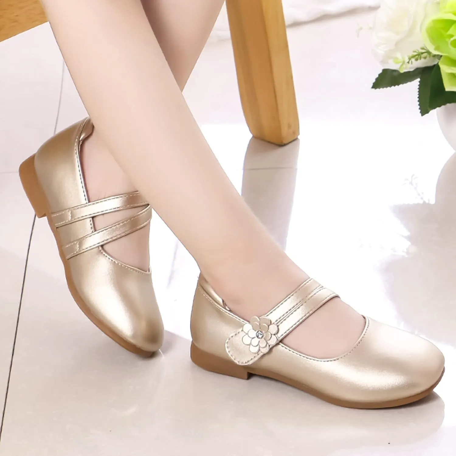 Toddle Shoes Girl Shoes Small Leather Shoes Single Shoes Children Dance Shoes Girls Performance Shoes Youth Wedges