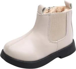 Toddler Boots Boys and Girls Waterpoor Ankle Boots Side Zipper Booties Windproof Short Boots Children Rain Boots Girls