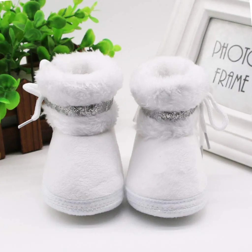 Toddler Boy Slip on Shoes Baby Girls Plush Infant Boots Bandage Winter Warm Baby Baby Boy Sneakers Walking