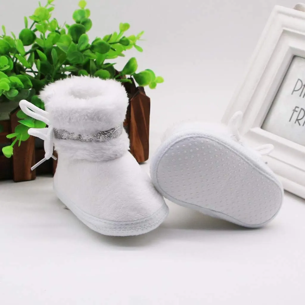Toddler Boy Slip on Shoes Baby Girls Plush Infant Boots Bandage Winter Warm Baby Baby Boy Sneakers Walking