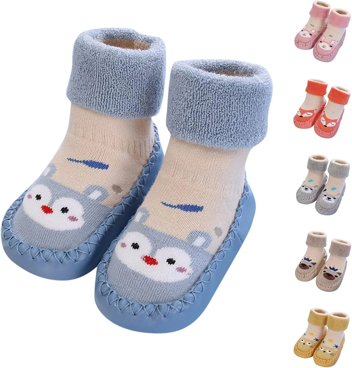 Toddler Girl Shoes,Autumn Winter Baby Shoes Cute Rabbit Bear Cartoon Children Cotton Warm Soft Non Slip Floor Boots