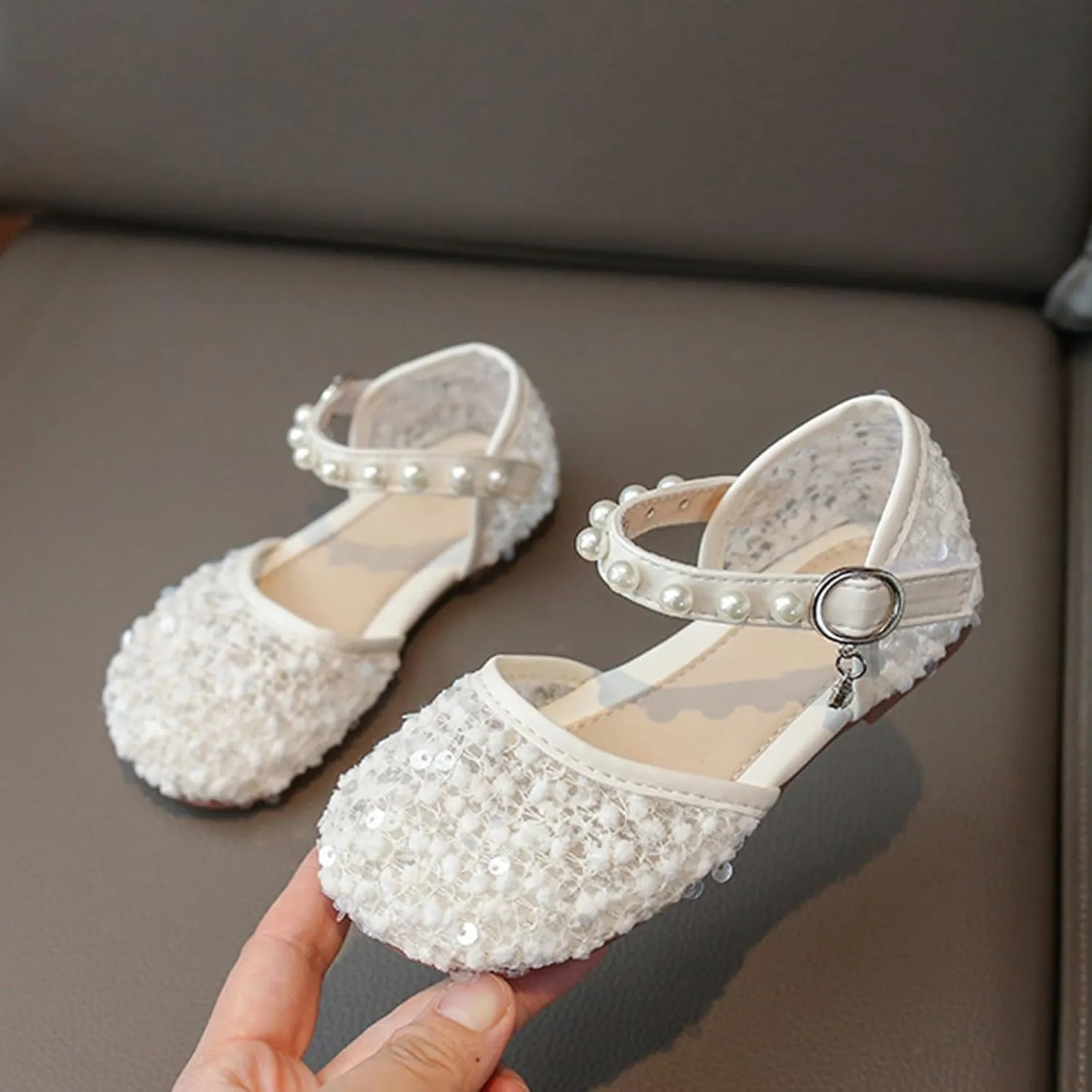 Toddler Girls Dress Shoes Ballet Flat Little Girl's Mary Jane Princess Flower Girl Shoes for Toddler Sandals Size 4