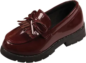 Toddler Girls Dress Shoes Comfort Lace-Up Oxford Shoes Loafer Flat (Toddler/Little Kid) Slip On Leather Shoes for Kids