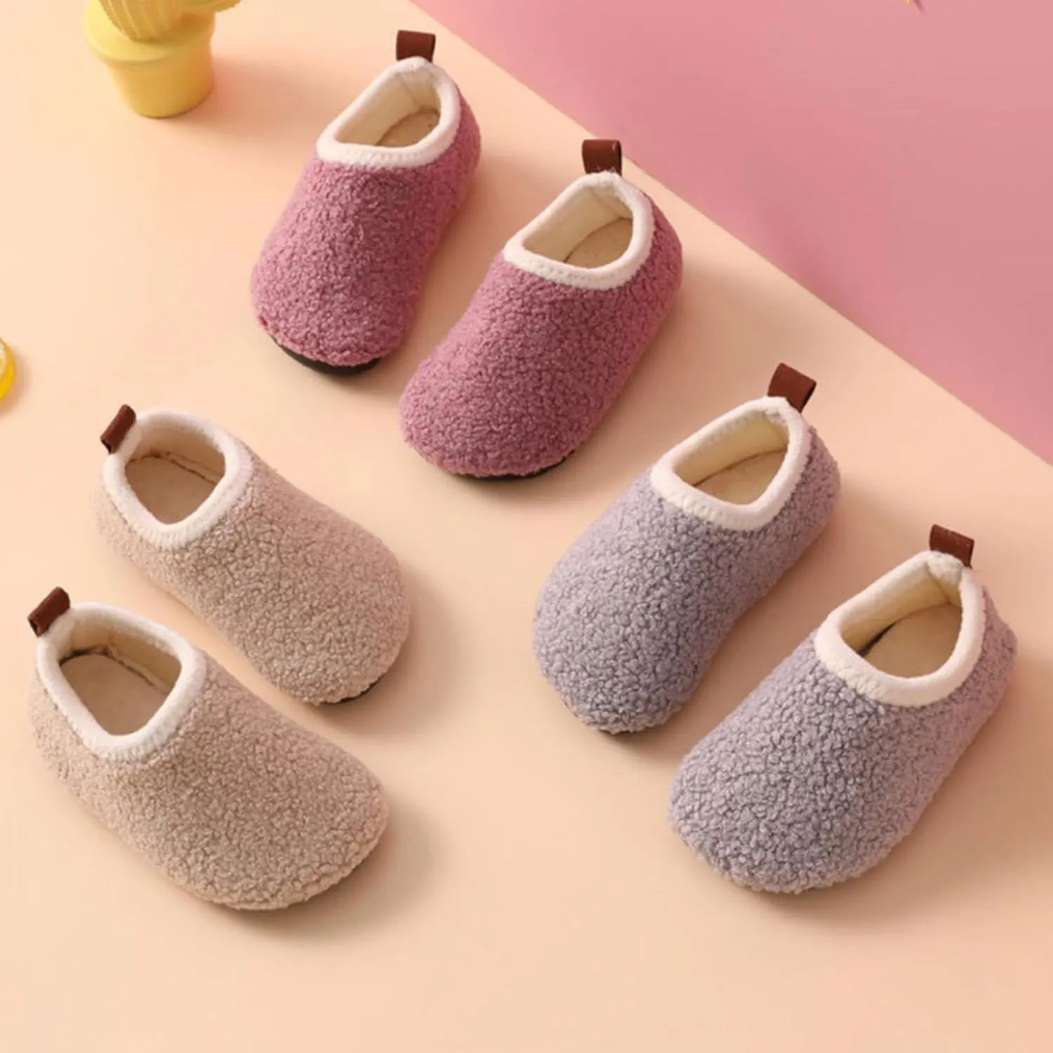 Toddler Indoor Outdoor Sneaker Kids Girls Boys Fuzzy Warm House Sport Shoes Slip On Soft Sole Ankle Cozy Flat Shoes