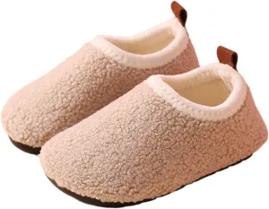 Toddler Indoor Outdoor Sneaker Kids Girls Boys Fuzzy Warm House Sport Shoes Slip On Soft Sole Ankle Cozy Flat Shoes