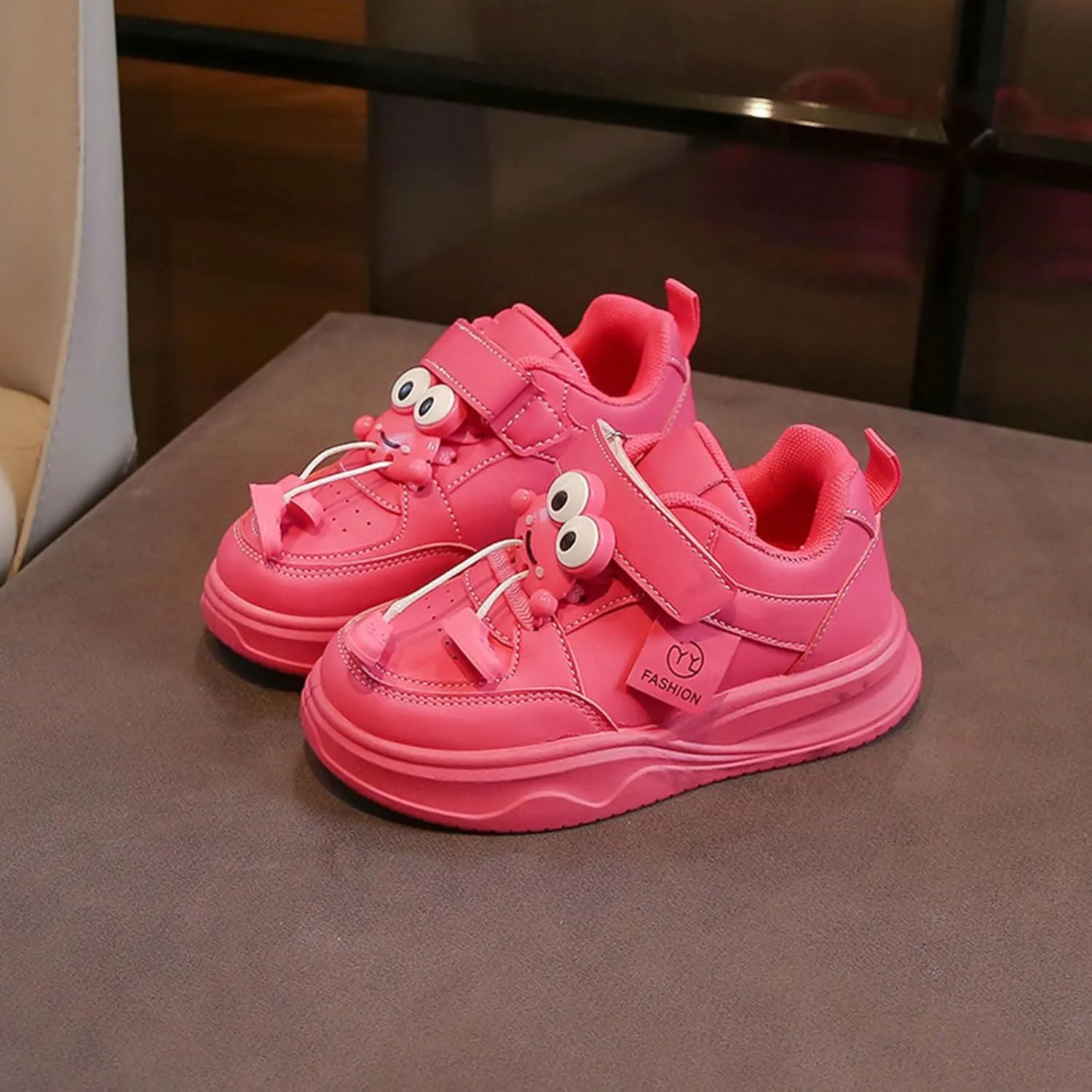 Toddler Leather Sneakers Hook Loop Adjusted Lace Flat Non Slip Sport Shoes Kids Running Walking Casual Athletic Shoes