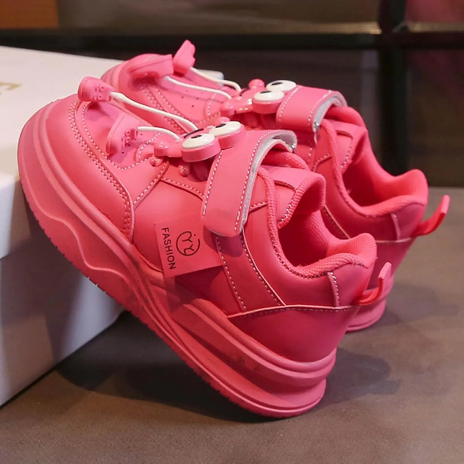 Toddler Leather Sneakers Hook Loop Adjusted Lace Flat Non Slip Sport Shoes Kids Running Walking Casual Athletic Shoes