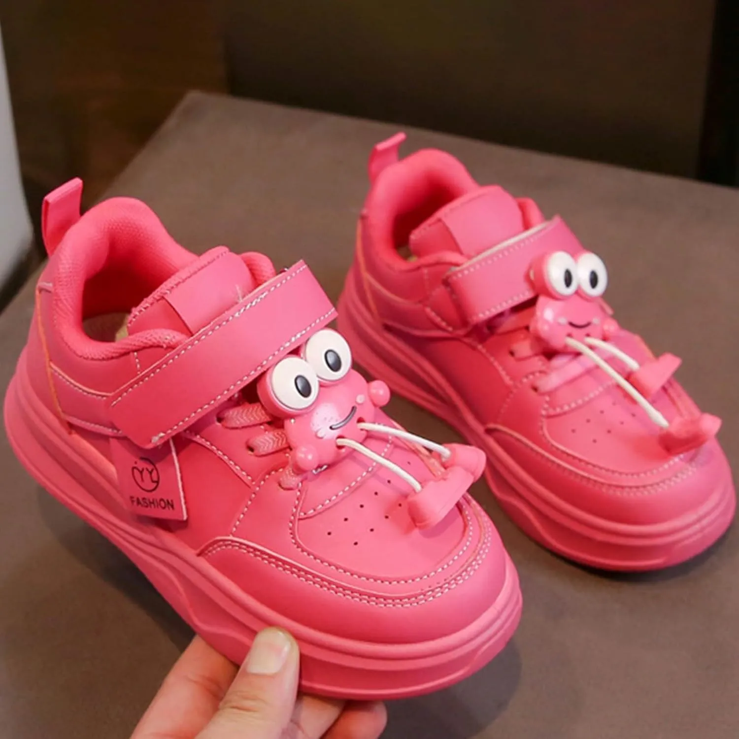 Toddler Leather Sneakers Hook Loop Adjusted Lace Flat Non Slip Sport Shoes Kids Running Walking Casual Athletic Shoes