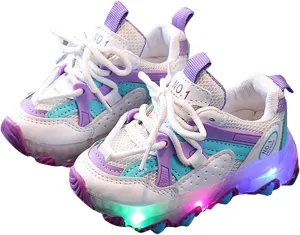 Toddler LED Light Up Shoes Baby Boys Girls Breathable Fashion Flashing First Walking Sneaker for Toddler Running Shoes