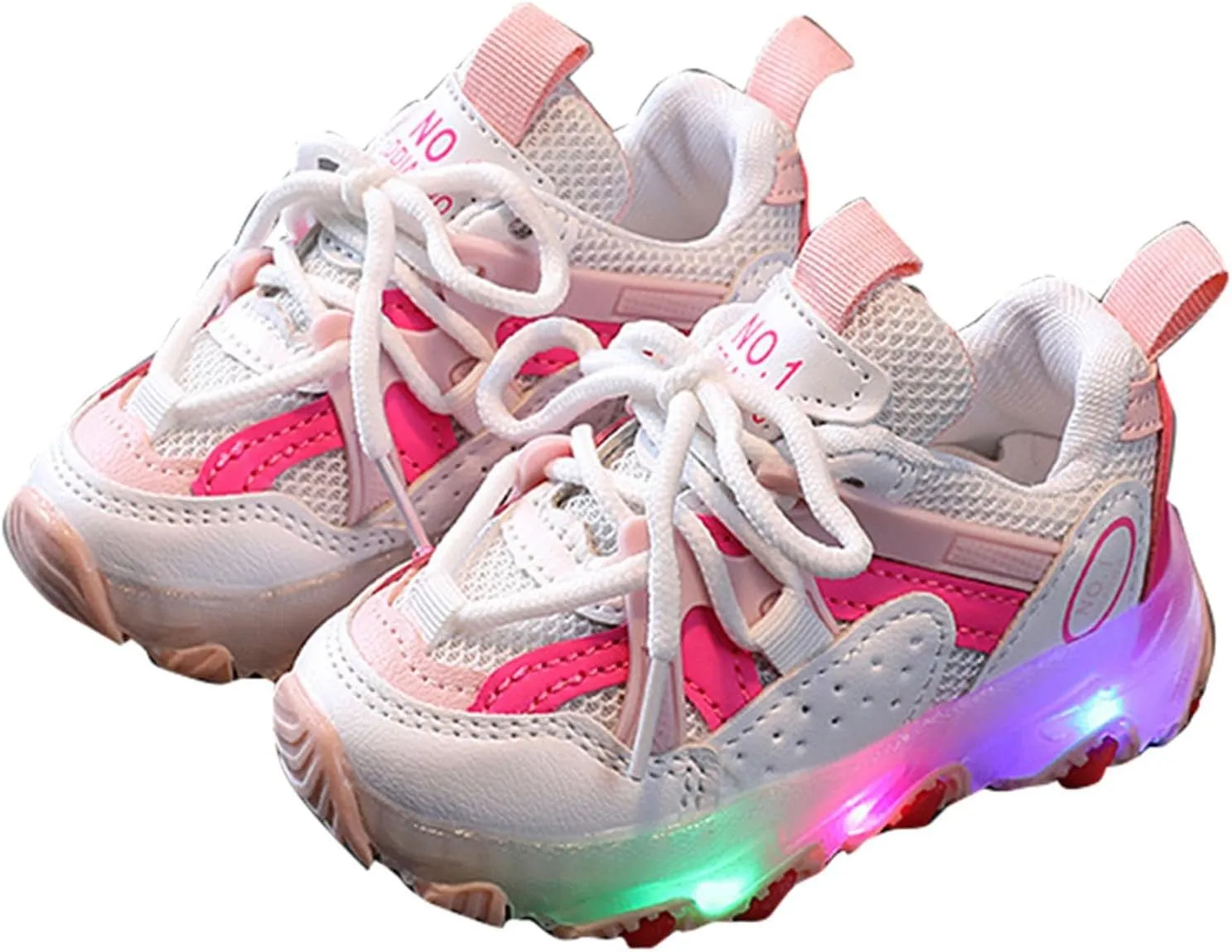 Toddler LED Light Up Shoes Baby Boys Girls Breathable Fashion Flashing First Walking Sneaker for Toddler Running Shoes
