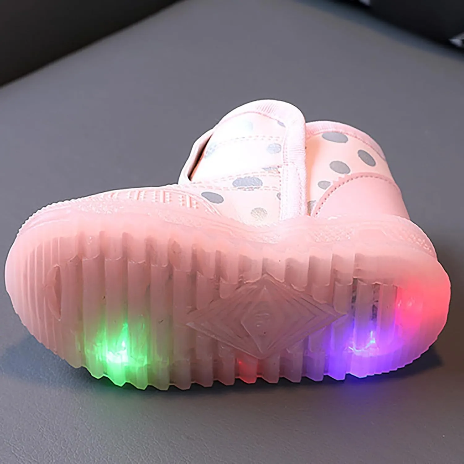 Toddler Light Up Shoes Non-Slip 𝐖aterproof Slip On Winter Boots Wide Toe Box Warm Snow Boots Led Casual Sneaker