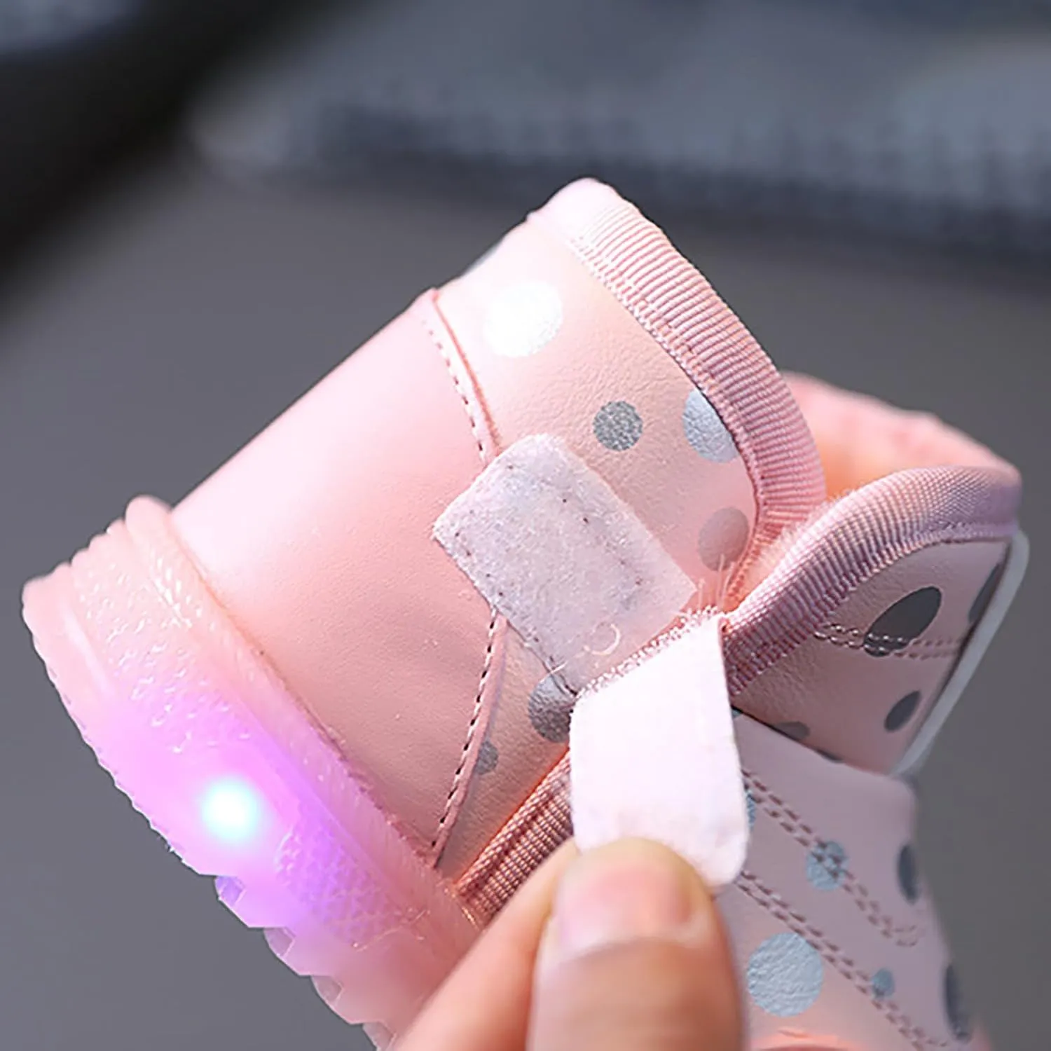Toddler Light Up Shoes Non-Slip 𝐖aterproof Slip On Winter Boots Wide Toe Box Warm Snow Boots Led Casual Sneaker