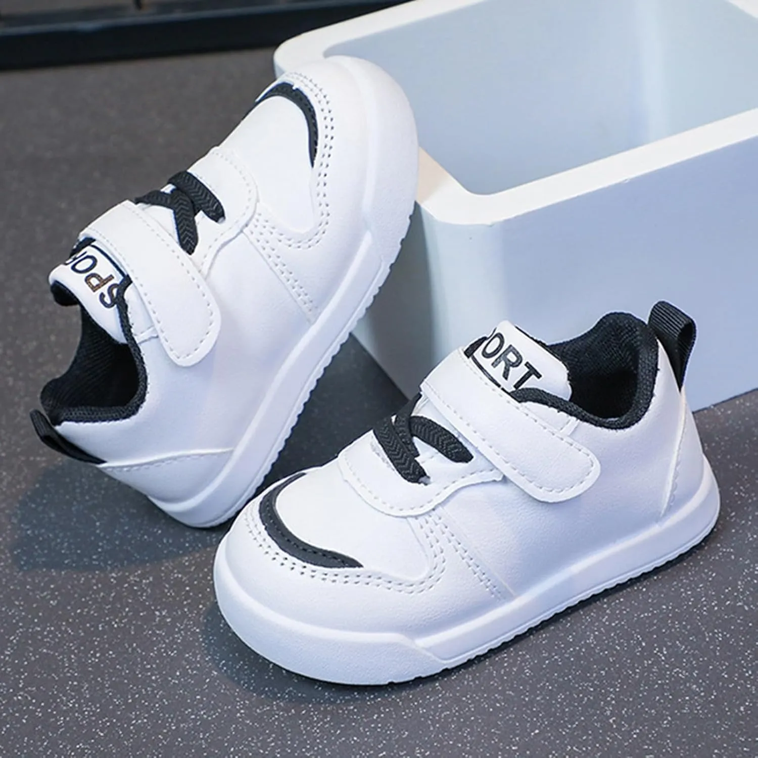 Toddler Running Sport Shoes Kids Baby Non Slip Hook Loop Flat Sneakers Lightweight Comfy Casual First Walking Shoes
