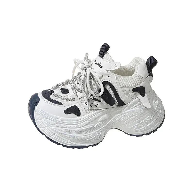 Top Quality Women Casual Leather Shoes Women's Paris Dirty Shoes Designer Thick Sole  Breathable Walking Sneakers Dad Shoes