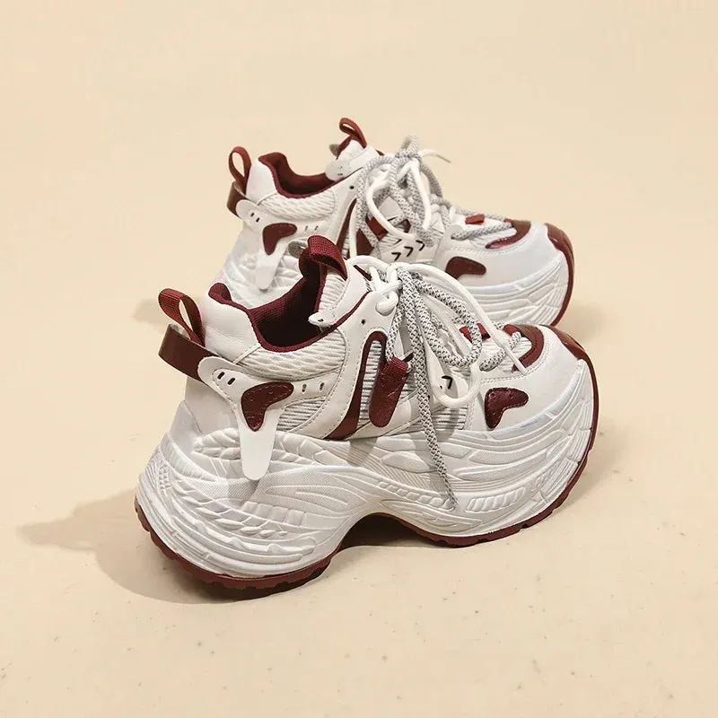 Top Quality Women Casual Leather Shoes Women's Paris Dirty Shoes Designer Thick Sole  Breathable Walking Sneakers Dad Shoes