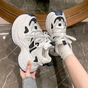 Top Quality Women Casual Leather Shoes Women's Paris Dirty Shoes Designer Thick Sole  Breathable Walking Sneakers Dad Shoes