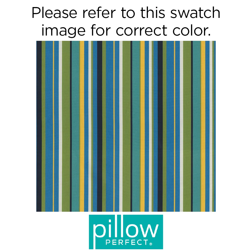 Topanga Stripe Lagoon 56" Blown Bench