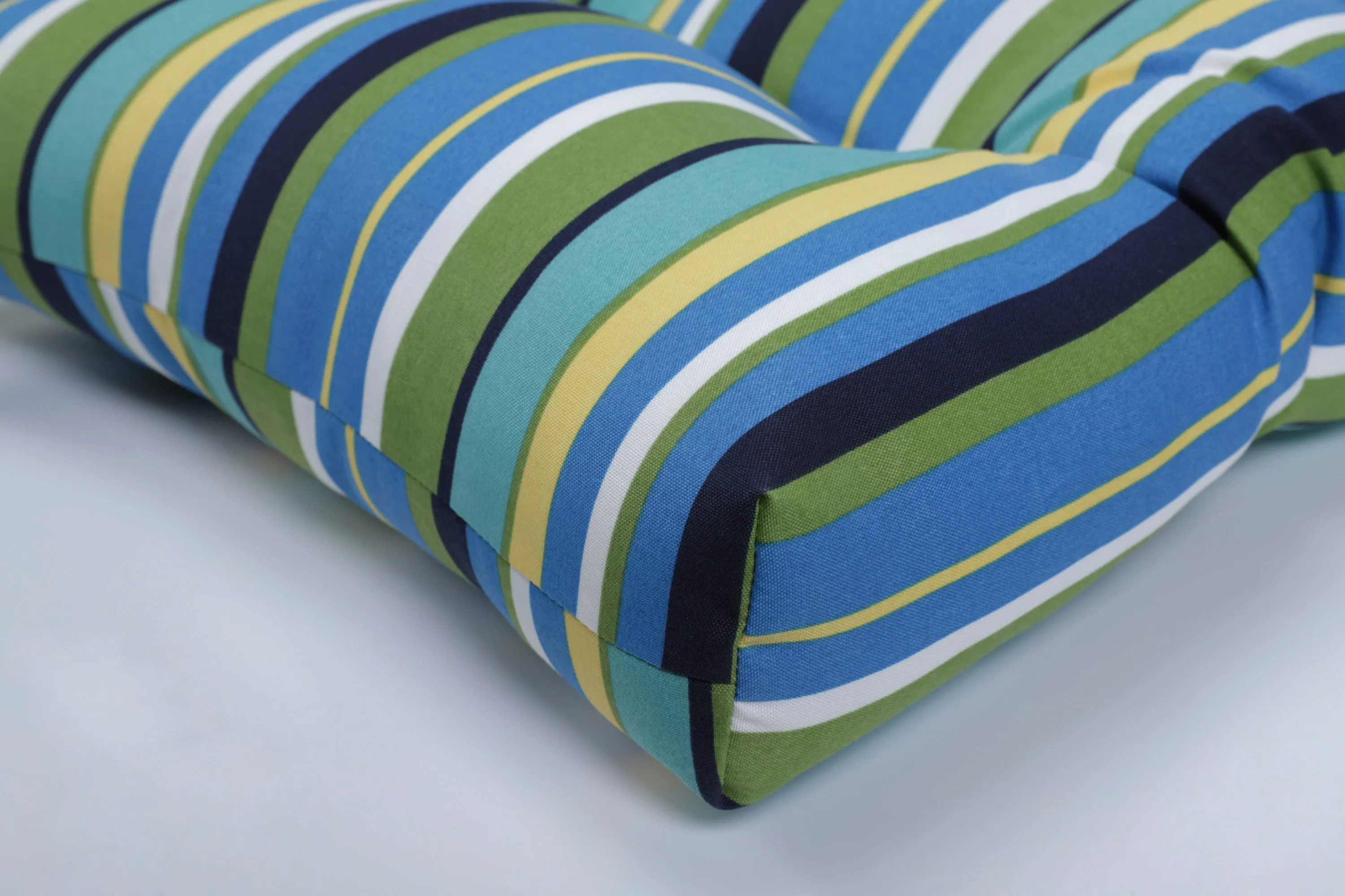 Topanga Stripe Lagoon 56" Blown Bench