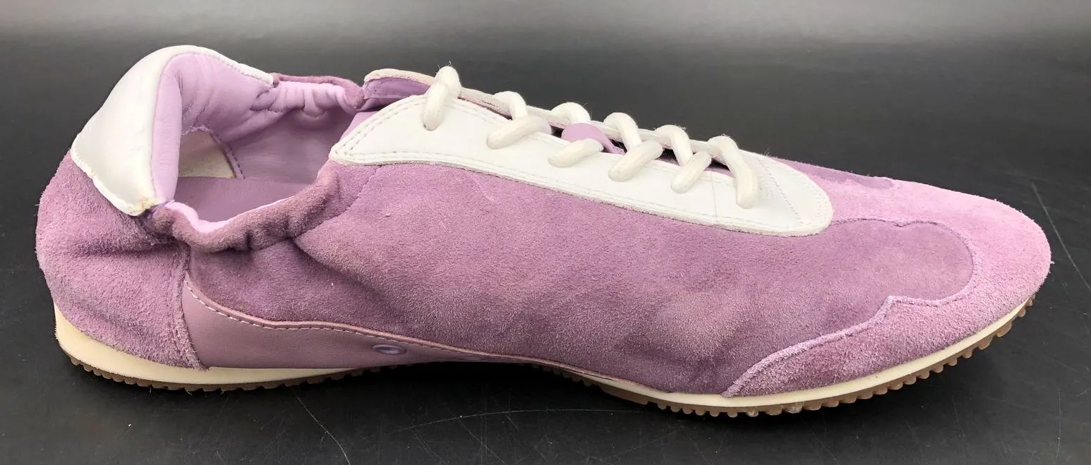 Tory Burch Women's Lilac Purple Suede & White Leather Sneakers - Size 9.5 ( COA)