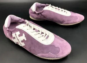 Tory Burch Women's Lilac Purple Suede & White Leather Sneakers - Size 9.5 ( COA)