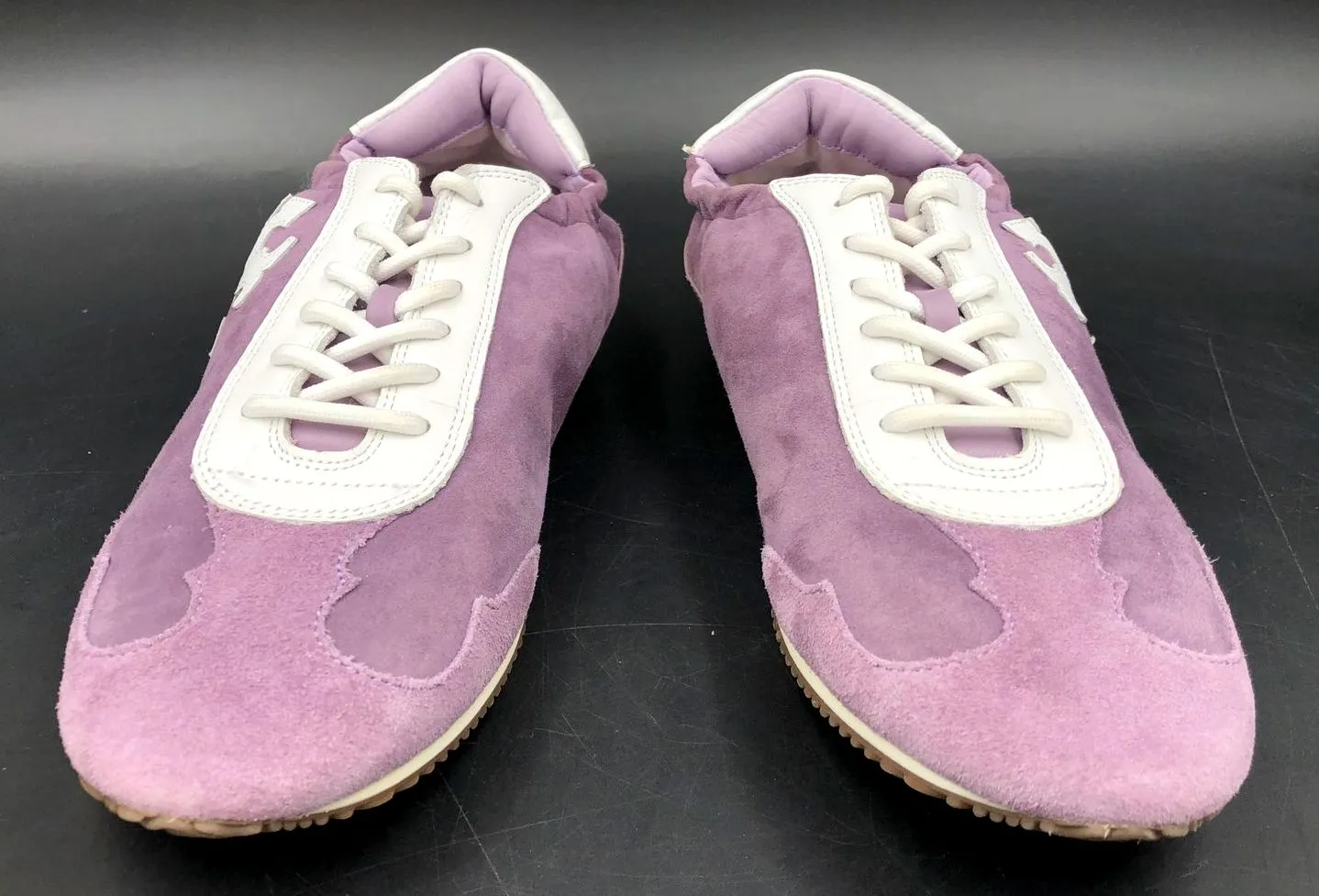 Tory Burch Women's Lilac Purple Suede & White Leather Sneakers - Size 9.5 ( COA)