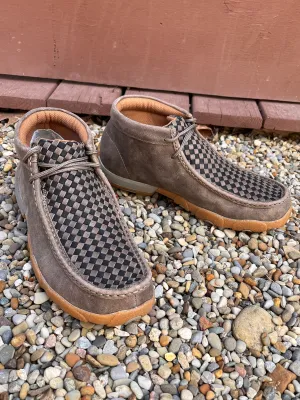 Twisted X Men's 4" Chukka Taupe Grey & Black Leather Driving Moc MDM0097