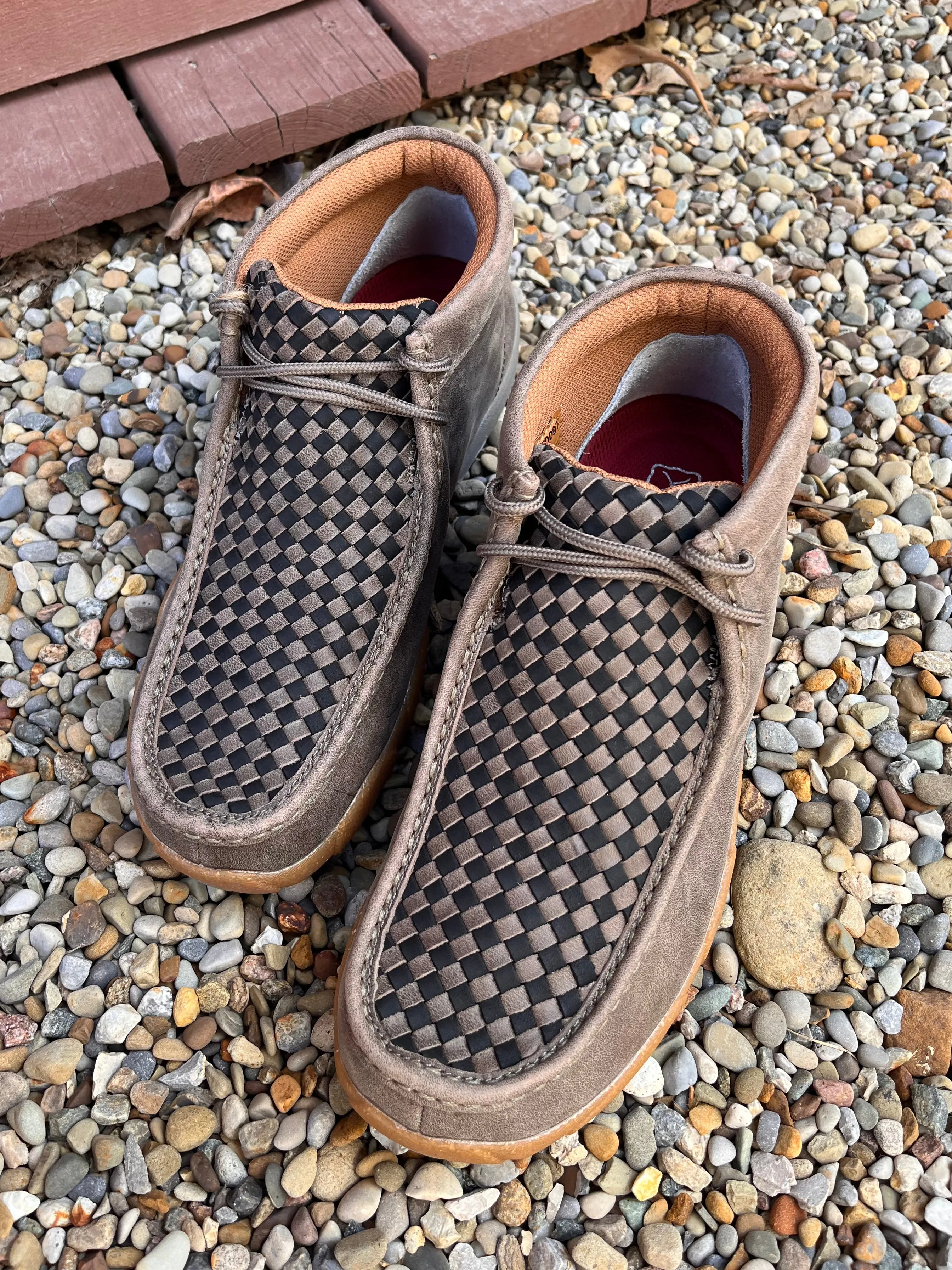 Twisted X Men's 4" Chukka Taupe Grey & Black Leather Driving Moc MDM0097