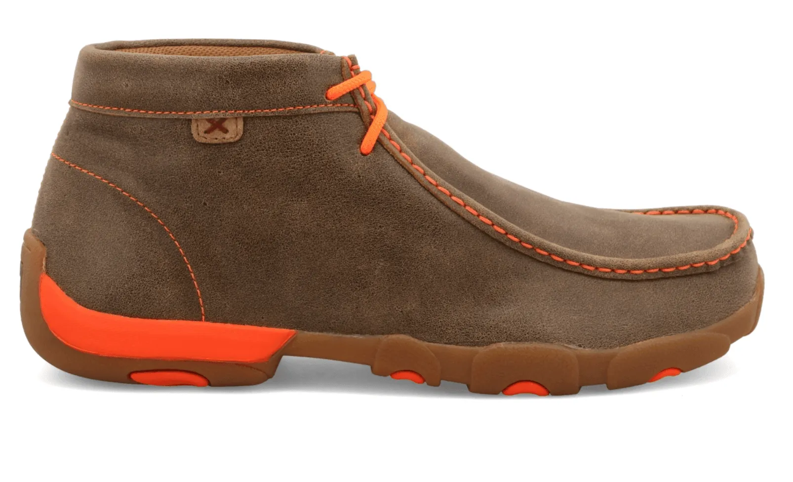 Twisted X Men's Chukka Bomber Neon Orange Driving Moc MDM0019