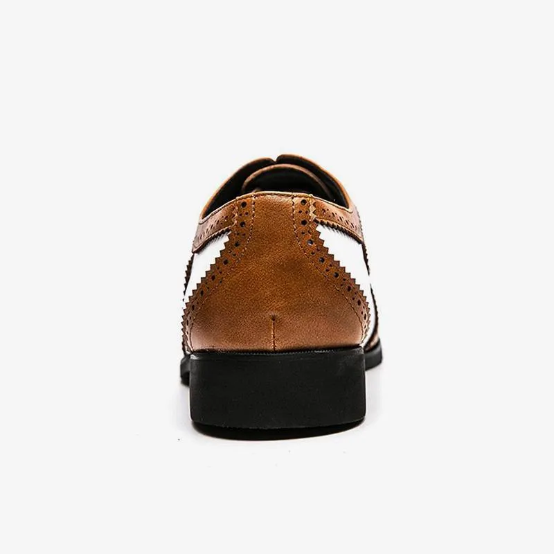 Two Tone Brown Brogue Oxfords Shoes