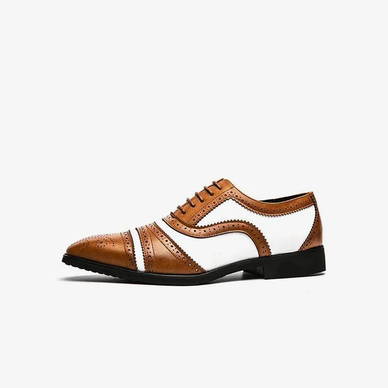 Two Tone Brown Brogue Oxfords Shoes